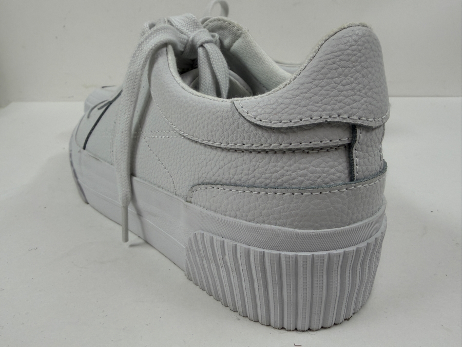 New Asos White Textured Leather Platform Lace Up Sneakers Size 7 (HA) [Photo 3]