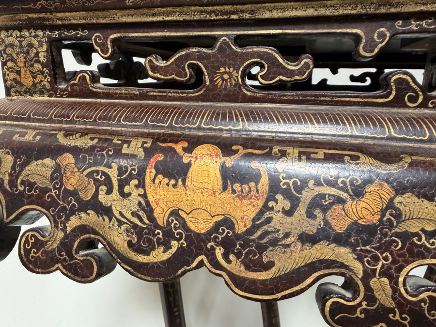 Just Added - Antique 2-Tier Japanese Jardiniere Wooden Stand 33W X 22D X 36H [Photo 7]