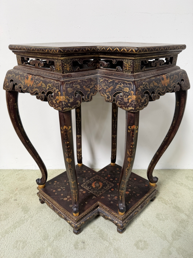 Just Added - Antique 2-Tier Japanese Jardiniere Wooden Stand 33W X 22D X 36H [Photo 3]