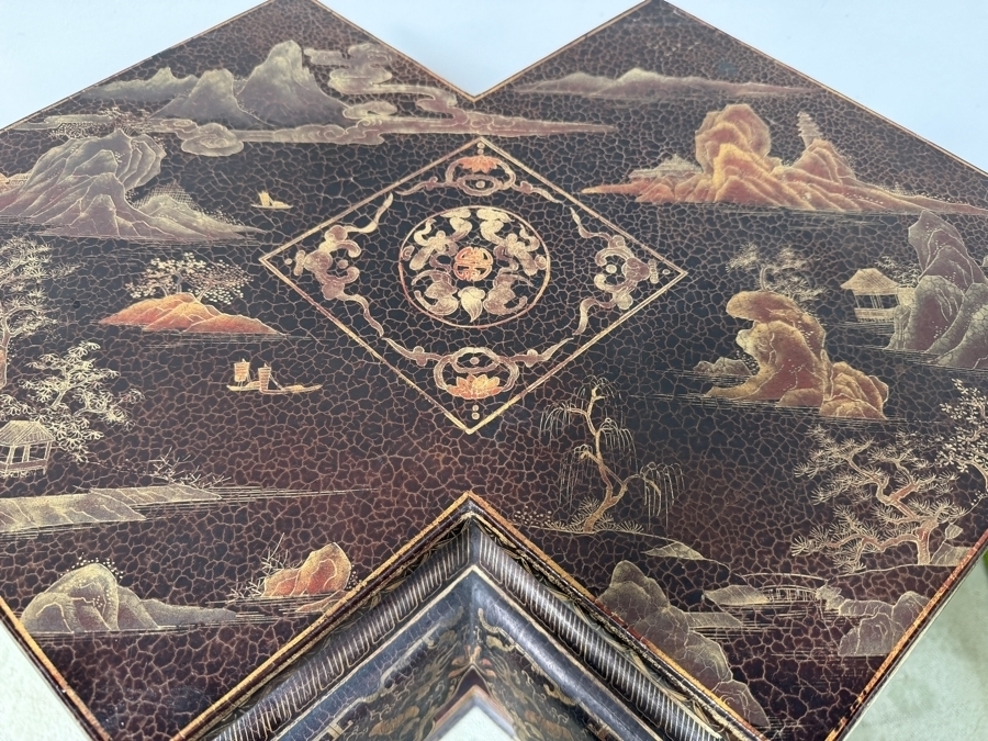 Just Added - Antique 2-Tier Japanese Jardiniere Wooden Stand 33W X 22D X 36H [Photo 6]