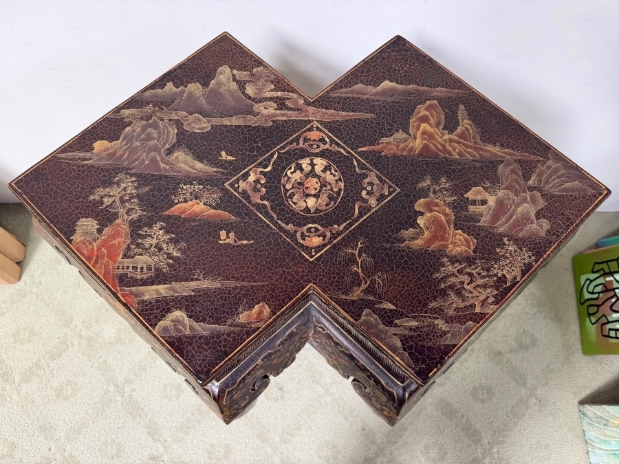 Just Added - Antique 2-Tier Japanese Jardiniere Wooden Stand 33W X 22D X 36H [Photo 5]