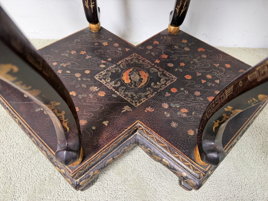 Just Added - Antique 2-Tier Japanese Jardiniere Wooden Stand 33W X 22D X 36H [Photo 8]