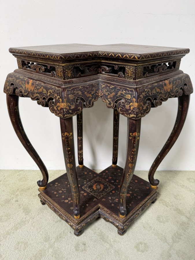 Just Added - Antique 2-Tier Japanese Jardiniere Wooden Stand 33W X 22D X 36H [Photo 2]