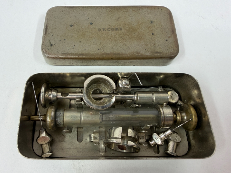 Just Added - Vintage 'Record' Brand German Glass And Metal Syringe Set [Photo 3]
