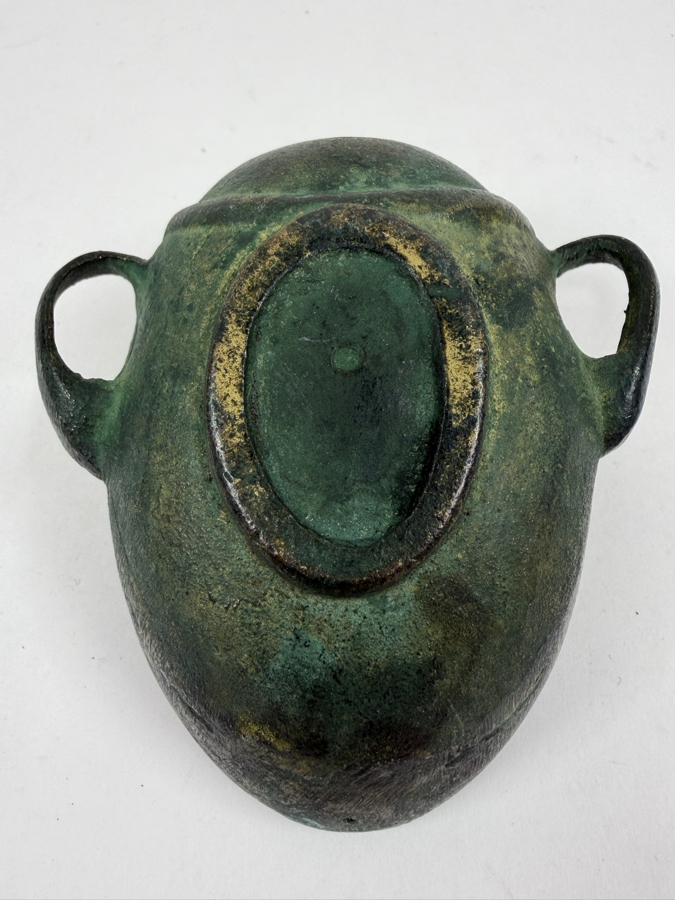 Just Added - Vintage Patinated Bronze Incense Burner Ashtray 4'W [Photo 4]