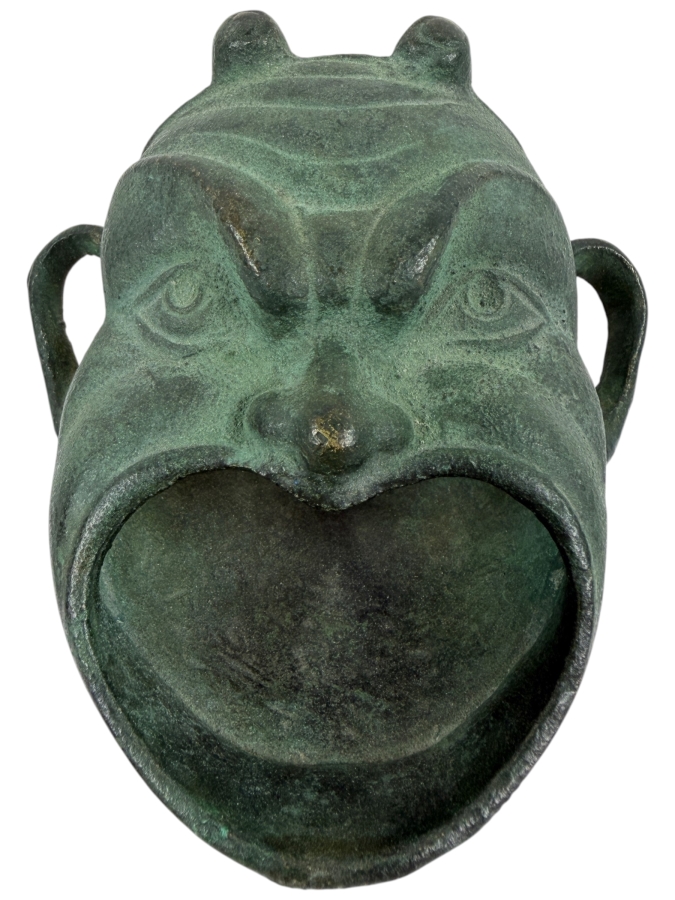 Just Added - Vintage Patinated Bronze Incense Burner Ashtray 4'W