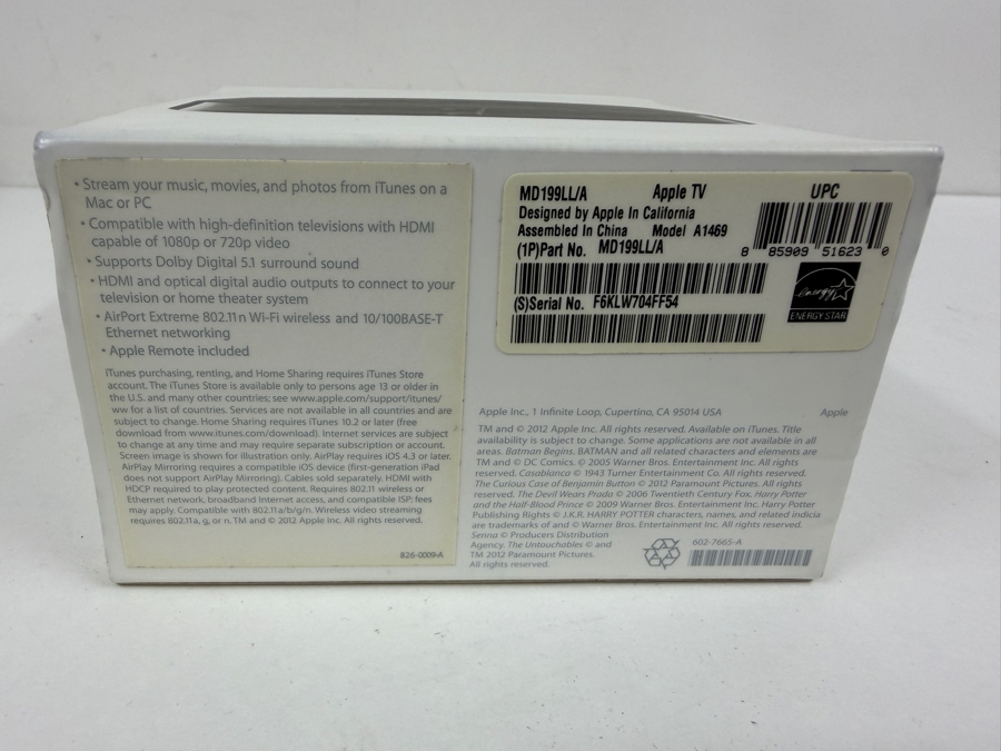Apple TV MD199LL A Model A1469 Media Streaming Device (HA) [Photo 2]