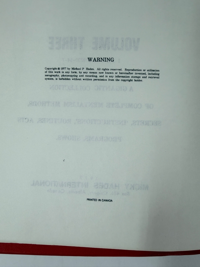 Just Added - (3) Vintage 1973/1977 The Encyclopedic Dictionary Of Mentalism Programs By Micky Hades International [Photo 7]