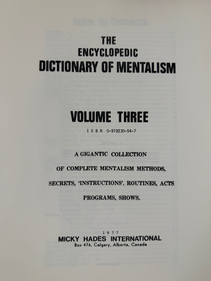Just Added - (3) Vintage 1973/1977 The Encyclopedic Dictionary Of Mentalism Programs By Micky Hades International [Photo 2]