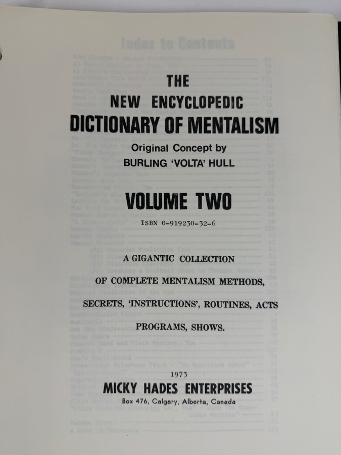 Just Added - (3) Vintage 1973/1977 The Encyclopedic Dictionary Of Mentalism Programs By Micky Hades International [Photo 9]