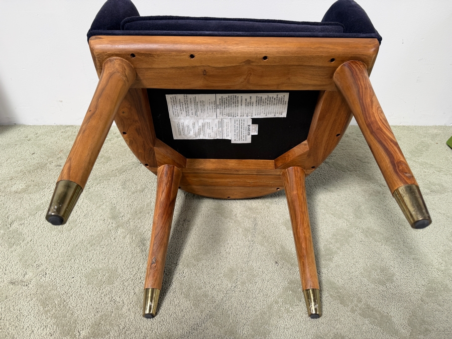 CB2 Viceroy Sapphire Blue Velvet Chair 23.5'W X 22'D X 29'H (HA) [Photo 6]