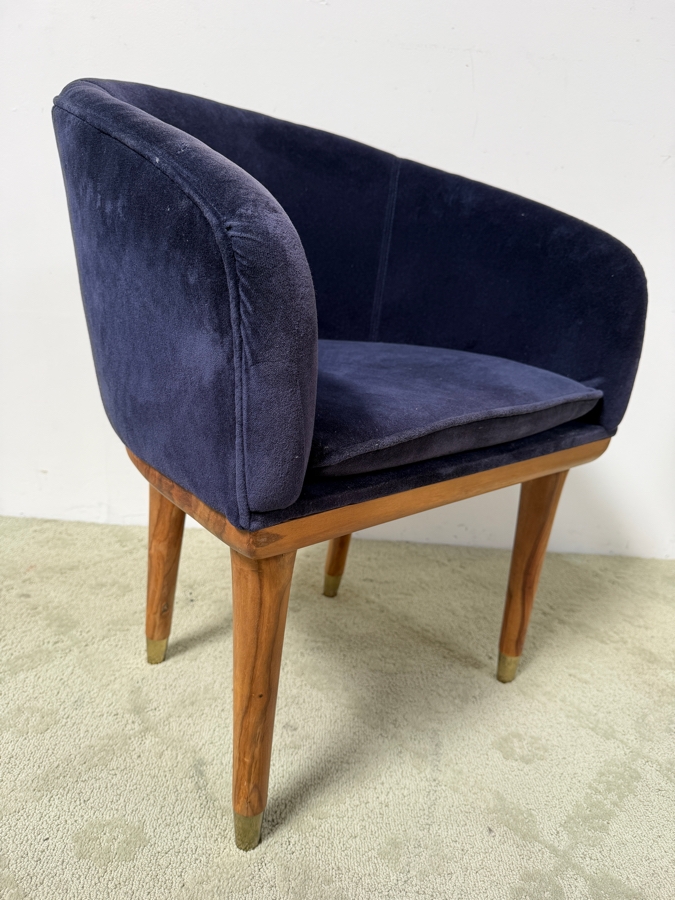 CB2 Viceroy Sapphire Blue Velvet Chair 23.5'W X 22'D X 29'H (HA) [Photo 2]