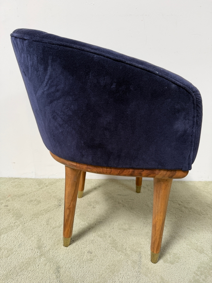 CB2 Viceroy Sapphire Blue Velvet Chair 23.5'W X 22'D X 29'H (HA) [Photo 3]
