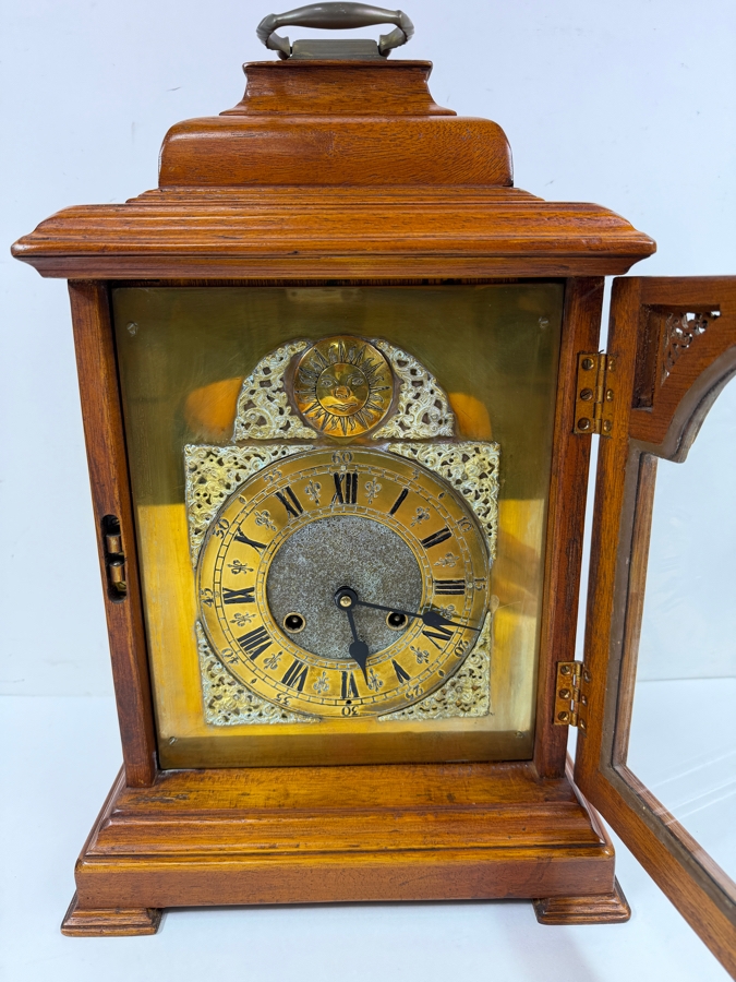 Antique Style Wooden Bracket Mantel Clock Working With Great Chime 12W X 9D X 18H (RSF) [Photo 3]