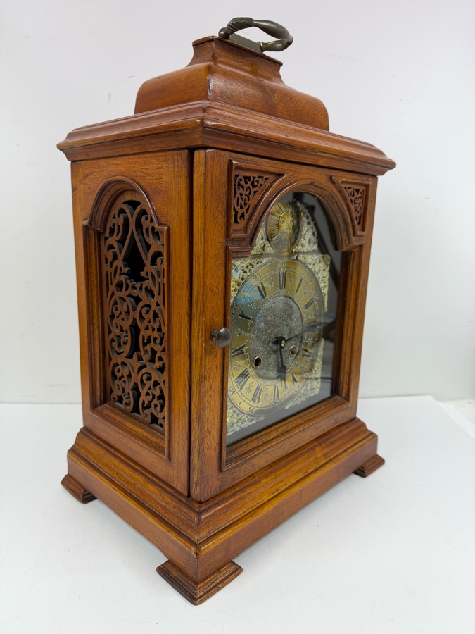 Antique Style Wooden Bracket Mantel Clock Working With Great Chime 12W X 9D X 18H (RSF) [Photo 5]