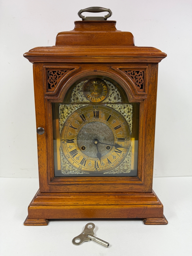 Antique Style Wooden Bracket Mantel Clock Working With Great Chime 12W X 9D X 18H (RSF) [Photo 2]