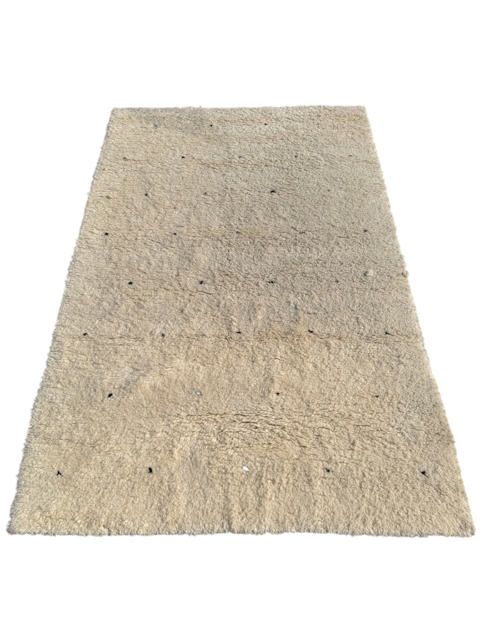 KM Feathered Dot Shag Wool Area Rug 5' X 8' Made In India (HA)