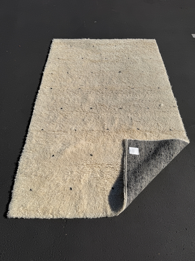 KM Feathered Dot Shag Wool Area Rug 5' X 8' Made In India (HA) [Photo 3]