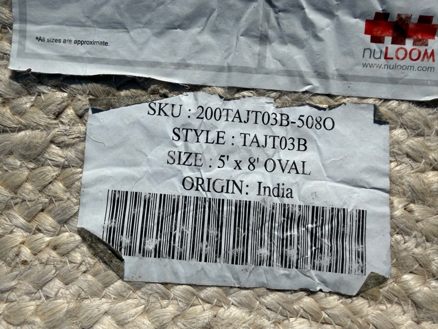 NuLoom 5' X 8' Oval 100% Jute Area Rug Made In India (HA) [Photo 5]