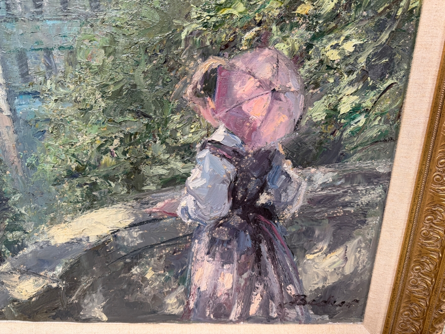 Hans Joseph Wilhelm Becker (1930-2013, German) Original French Impressionist Oil Painting On Canvas Of A Parisian Cityscape Artist Signature Illegible 32 X 28 Framed 39 X 35 (RSF) [Photo 6]