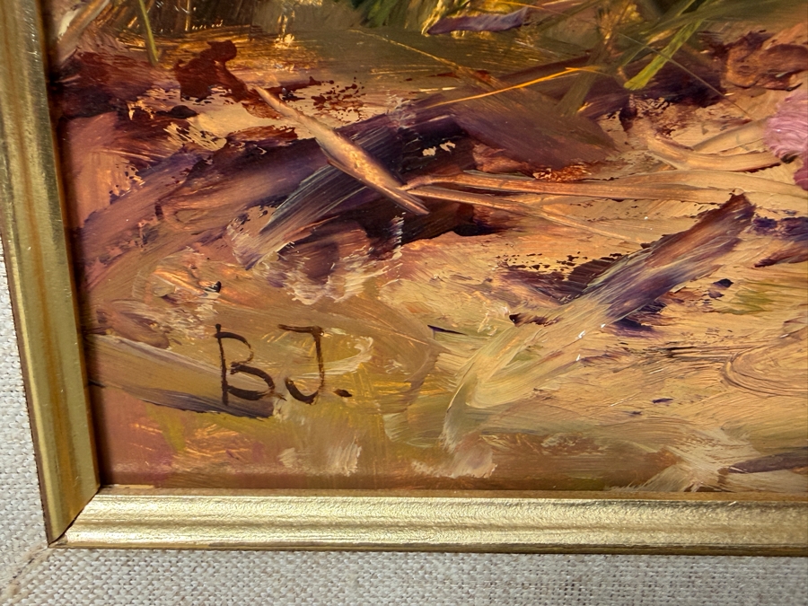 Bernhard De Jong (B. 1950, Dutch) Original Painting On Board Titled 'At The Farm' 19.5 X 15.5 Framed 27 X 23 Retailed $2,500 (RSF) [Photo 11]