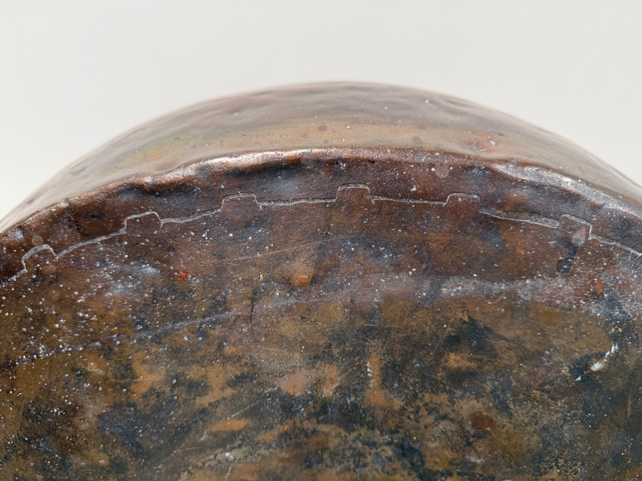 Antique Hand Wrought Hammered Copper Cooking Cauldron With Lid And Wrought Iron Handle 22W X 16D X 16H Weighs 24.44lbs (RSF) [Photo 11]