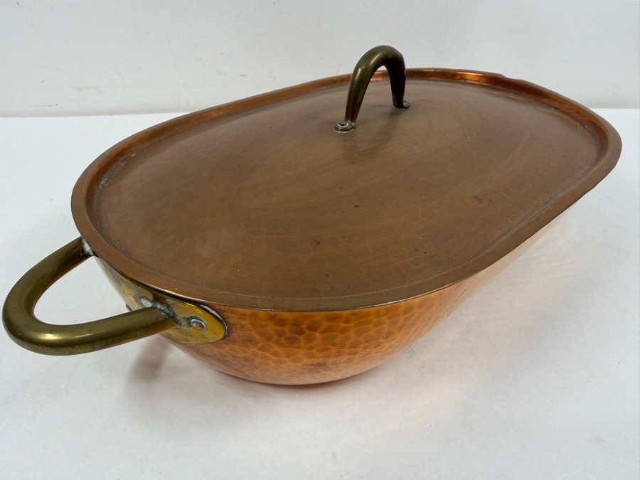 Karl Raichle, Meersburg Hand Wrought Copper Pot With Lid Made In Germany 16W X 8D X 4.5H (RSF) [Photo 4]