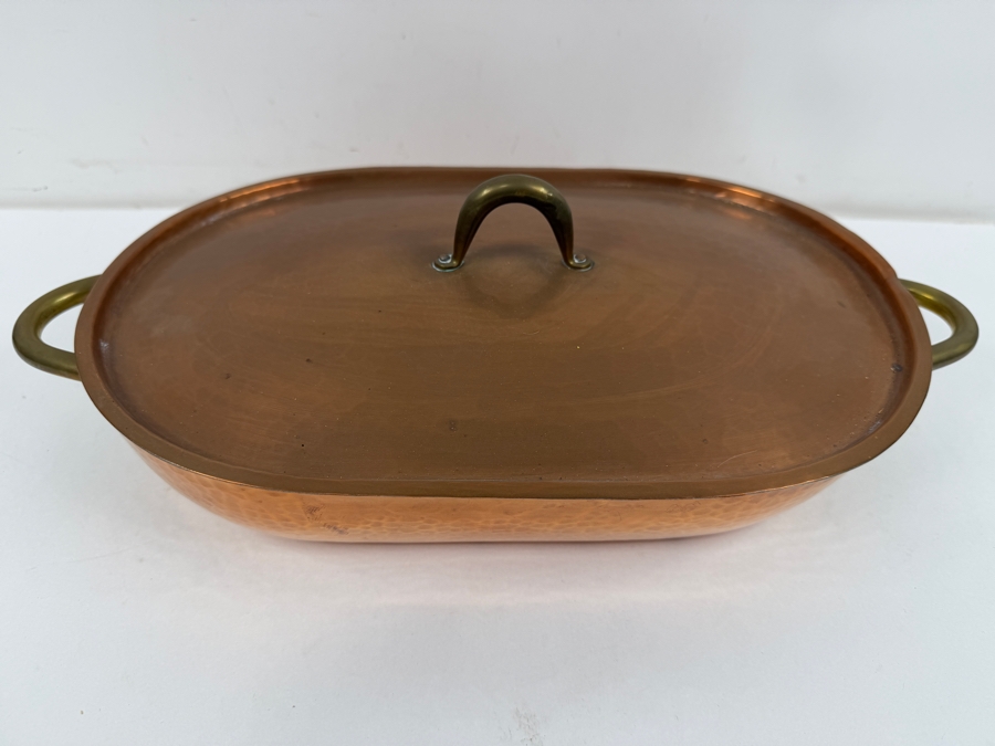 Karl Raichle, Meersburg Hand Wrought Copper Pot With Lid Made In Germany 16W X 8D X 4.5H (RSF) [Photo 3]