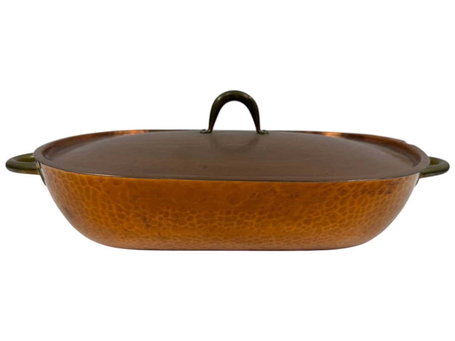 Karl Raichle, Meersburg Hand Wrought Copper Pot With Lid Made In Germany 16W X 8D X 4.5H (RSF)