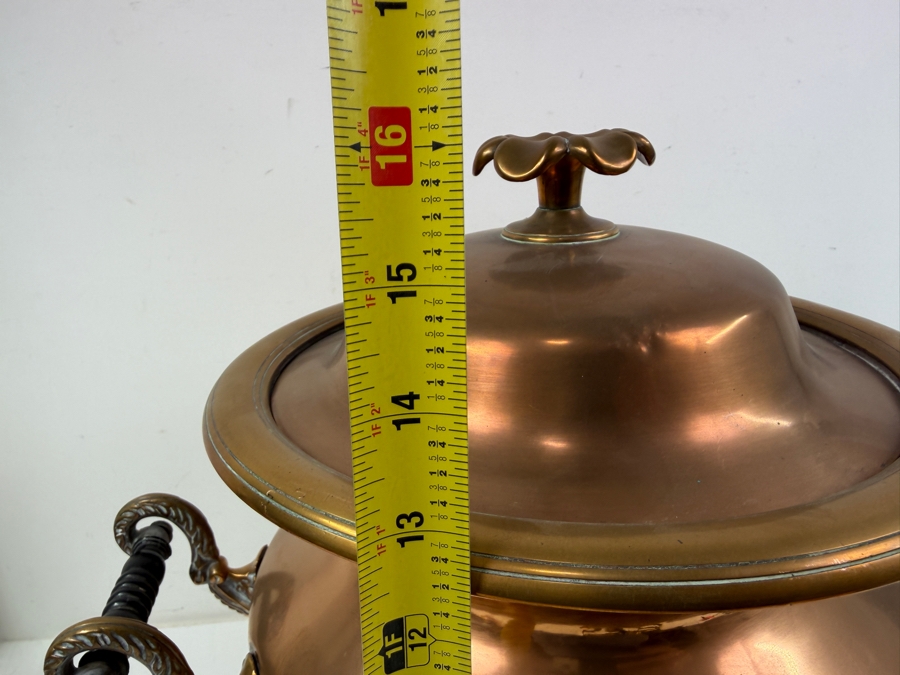 Antique English Copper And Brass Samovar Hallmarked W F 15W X 16H (RSF) [Photo 13]