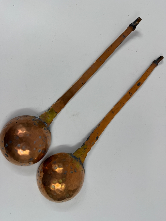 Pair Of Vintage Hand Wrought Copper Ladles 16L (RSF) [Photo 5]