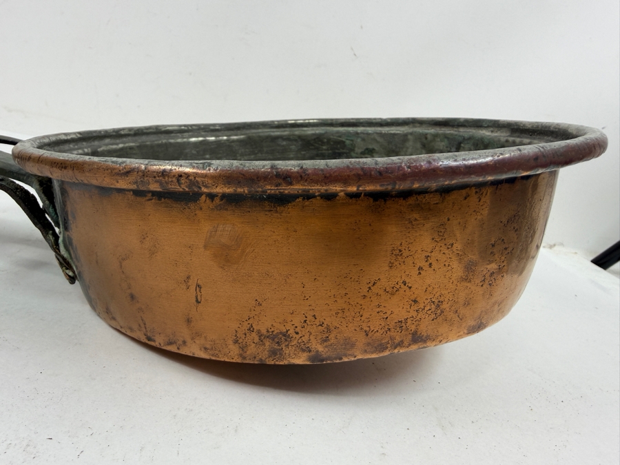 Antique Copper Pan With Wrought Iron Handle 10W X 21L X 3.75H (RSF) [Photo 7]