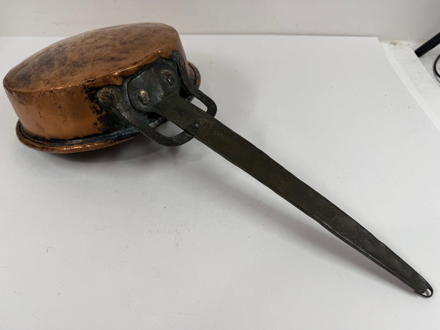 Antique Copper Pan With Wrought Iron Handle 10W X 21L X 3.75H (RSF) [Photo 12]