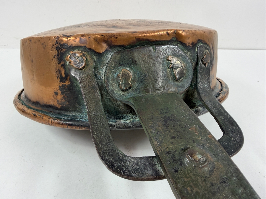 Antique Copper Pan With Wrought Iron Handle 10W X 21L X 3.75H (RSF) [Photo 13]