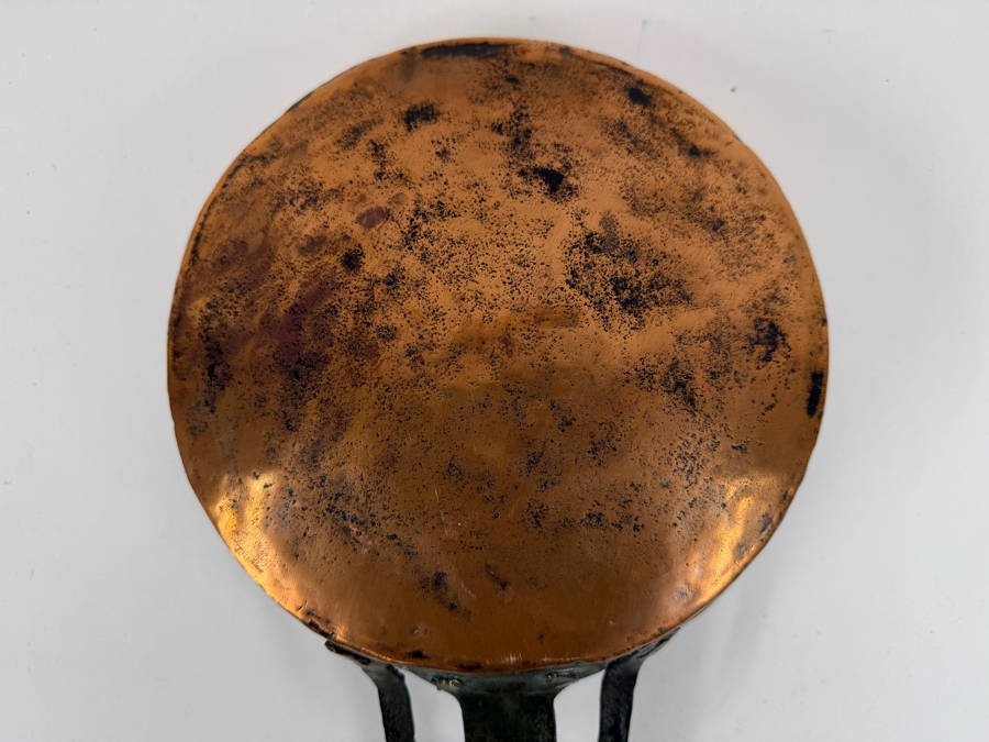 Antique Copper Pan With Wrought Iron Handle 10W X 21L X 3.75H (RSF) [Photo 14]