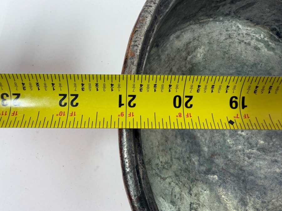 Antique Copper Pan With Wrought Iron Handle 10W X 21L X 3.75H (RSF) [Photo 16]