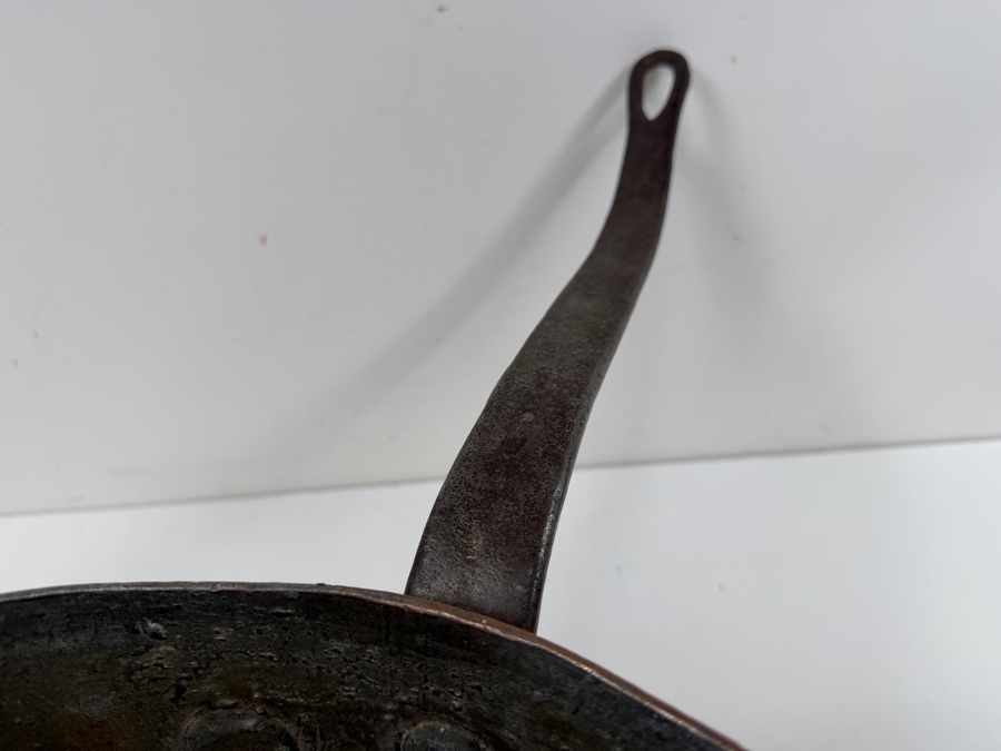 Antique D. H. & M. Co. N.Y. Copper Pot With Wrought Iron Handle 10.58lbs 11W X 22.5L X 7H (RSF) [Photo 10]