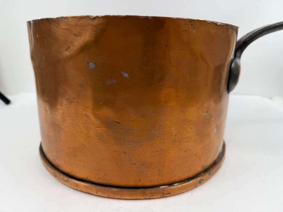 Antique D. H. & M. Co. N.Y. Copper Pot With Wrought Iron Handle 10.58lbs 11W X 22.5L X 7H (RSF) [Photo 11]