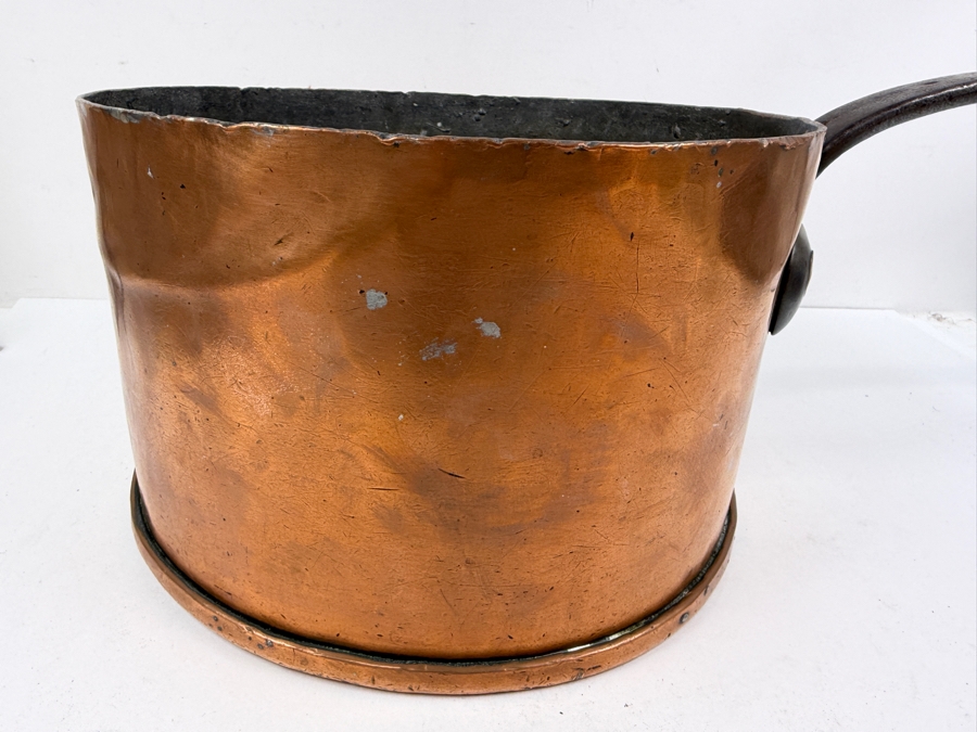 Antique D. H. & M. Co. N.Y. Copper Pot With Wrought Iron Handle 10.58lbs 11W X 22.5L X 7H (RSF) [Photo 7]