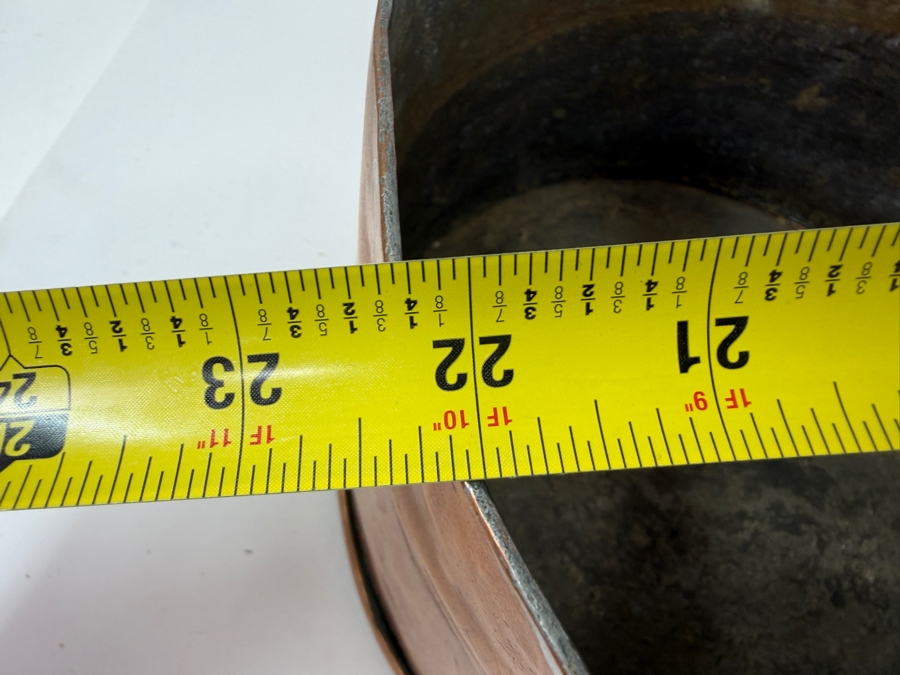 Antique D. H. & M. Co. N.Y. Copper Pot With Wrought Iron Handle 10.58lbs 11W X 22.5L X 7H (RSF) [Photo 14]