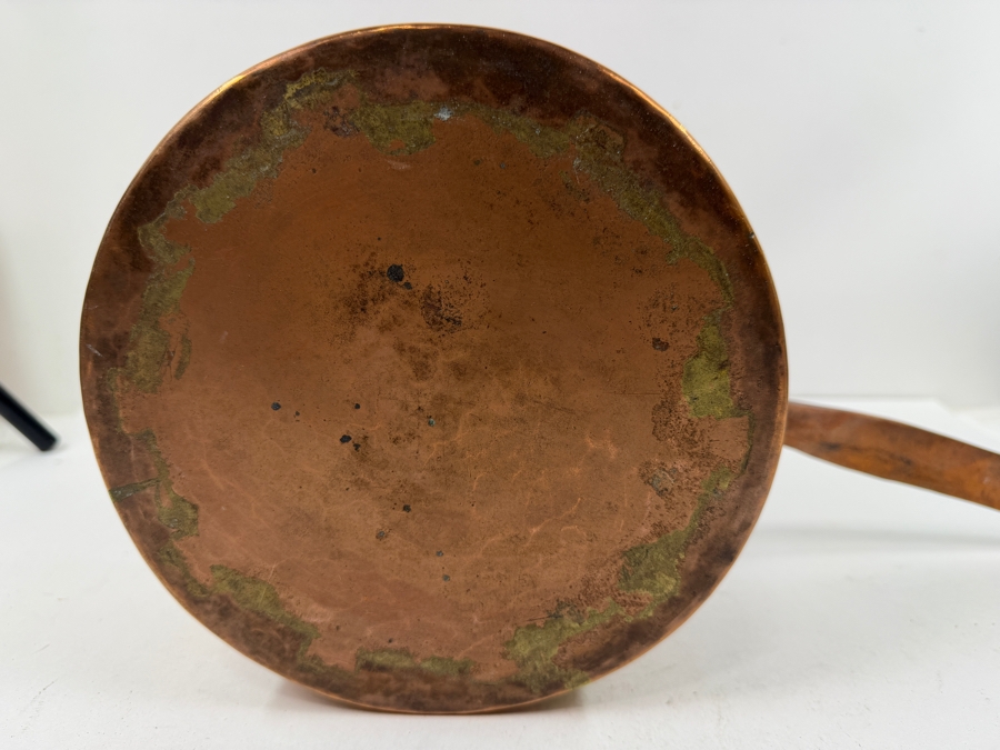 Antique Hand Wrought Copper Pot With Handle 9W X 19L X 5H (RSF) [Photo 9]