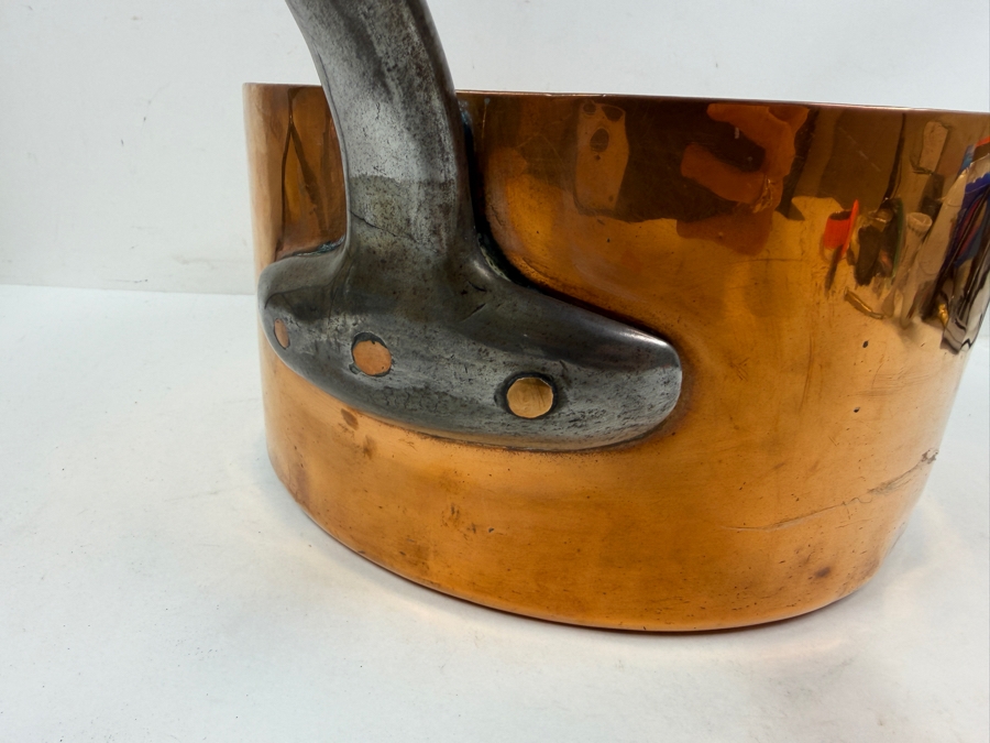 Vintage French Hammered Copper Saucepan 10'W X 20'L (RSF) [Photo 8]