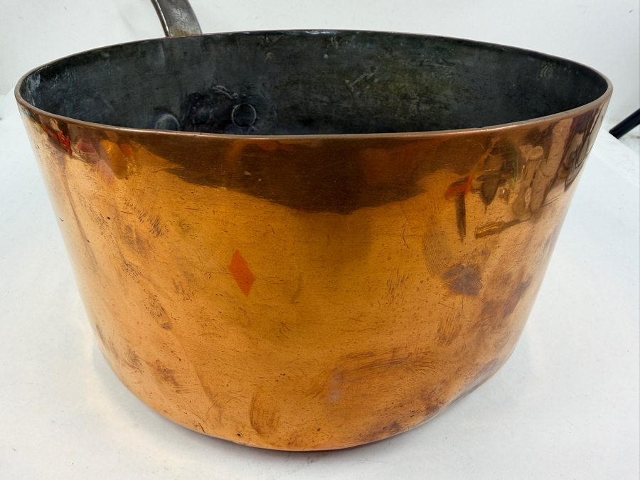 Vintage French Hammered Copper Saucepan 10'W X 20'L (RSF) [Photo 10]