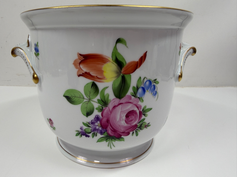 Herend Porcelain Cachepot With 24K Gold Rim 9'W X 6.75'H (RSF) [Photo 6]