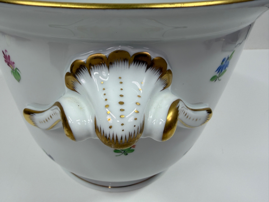 Herend Porcelain Cachepot With 24K Gold Rim 9'W X 6.75'H (RSF) [Photo 5]