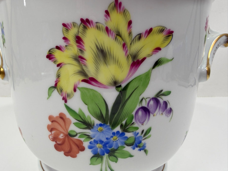 Herend Porcelain Cachepot With 24K Gold Rim 9'W X 6.75'H (RSF) [Photo 3]