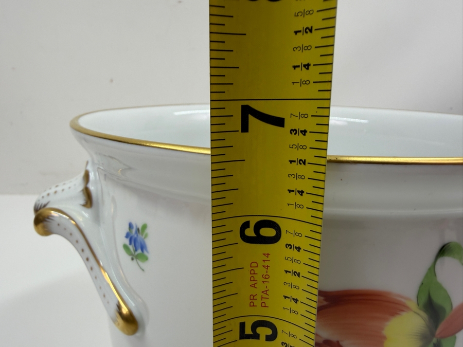 Herend Porcelain Cachepot With 24K Gold Rim 9'W X 6.75'H (RSF) [Photo 13]