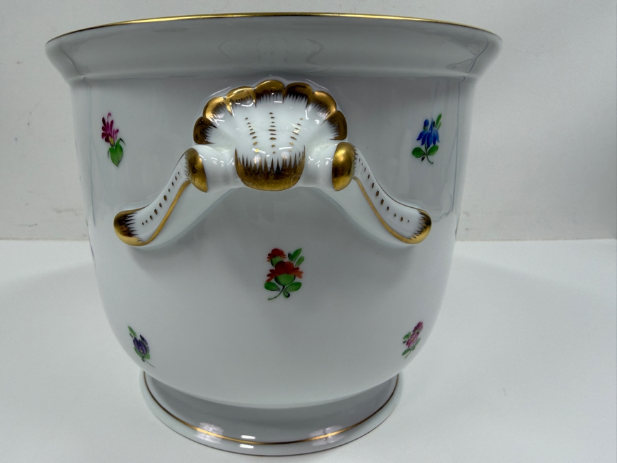 Herend Porcelain Cachepot With 24K Gold Rim 9'W X 6.75'H (RSF) [Photo 4]