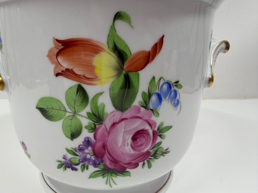 Herend Porcelain Cachepot With 24K Gold Rim 9'W X 6.75'H (RSF) [Photo 7]