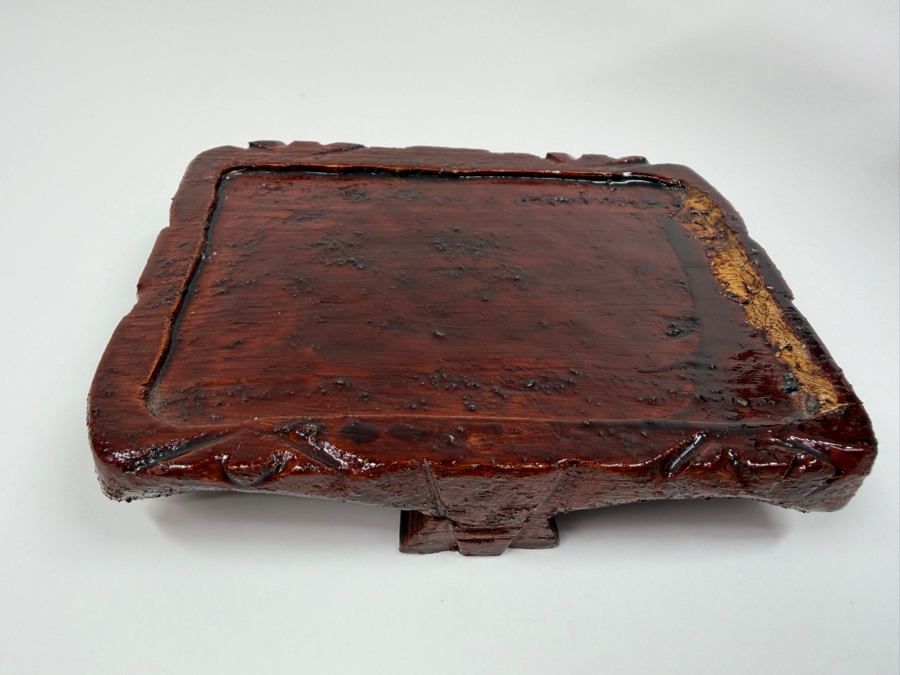 Vintage Hand Carved Hardstone Tang Dynasty Style Statue Of A War Horse On Wooden Stand 9.5W X 3.5D X 8H (RSF) [Photo 13]